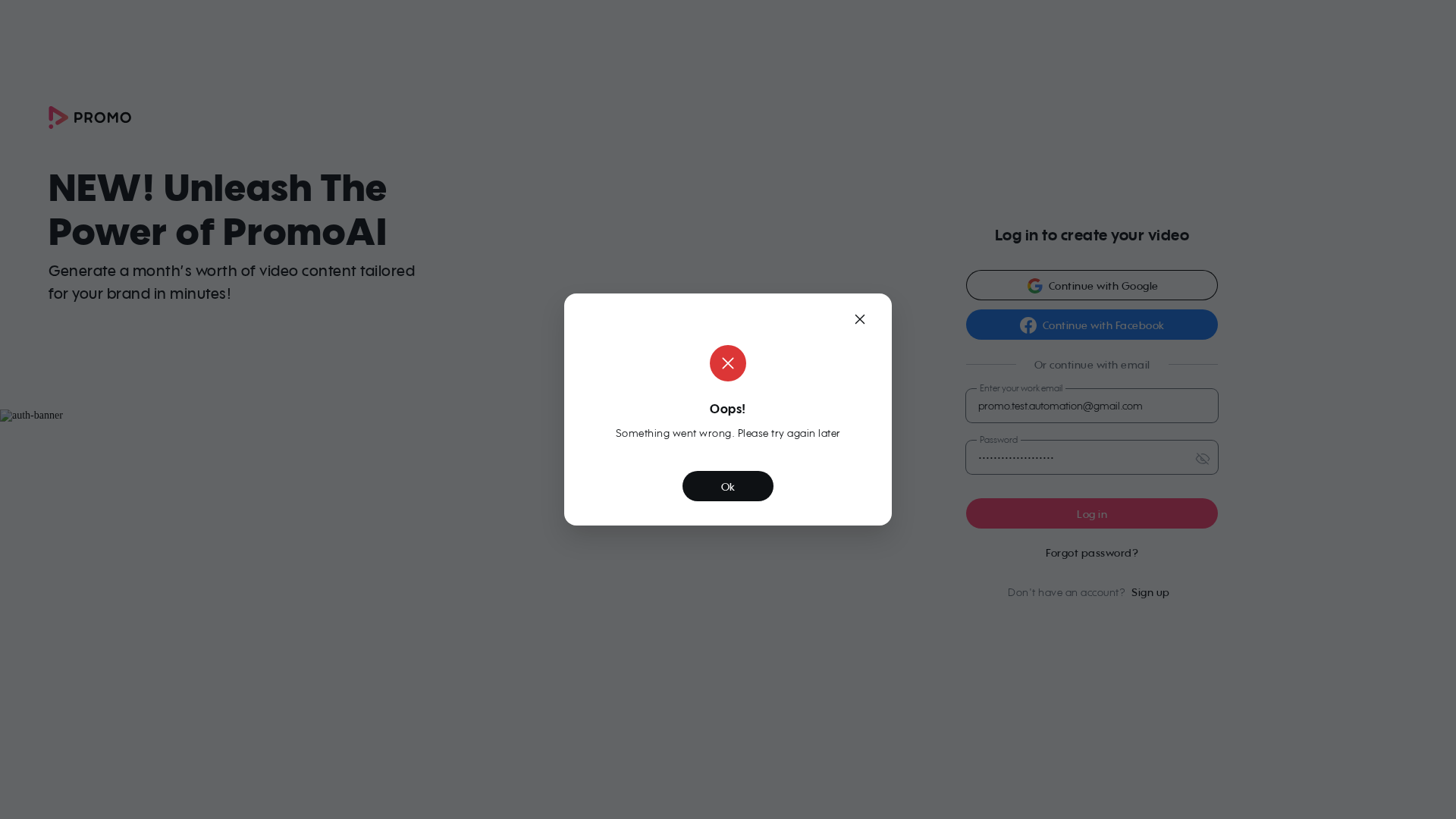 Test failure screenshot